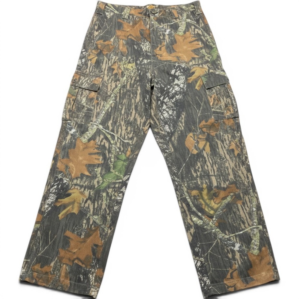 No Trace Men M Mossy Oak Break Up Camo Cargo Pants Vintage Hunting 32x31 Cinch